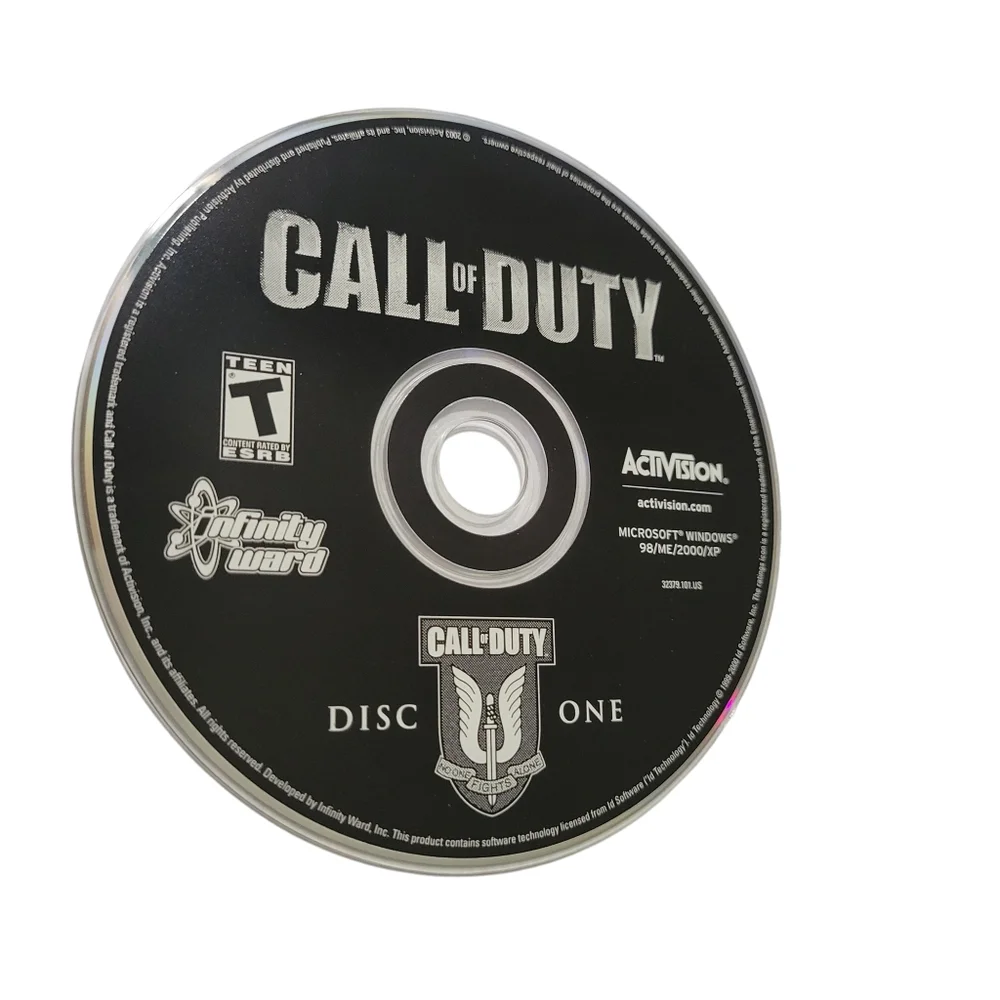 Call of Duty 1 PC CD-ROM 2003 Activision 2 Discs W/ Case and Serial Key